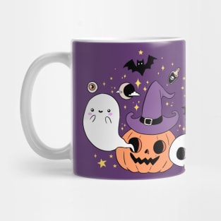 Cute halloween witch pumpkin and ghost Mug